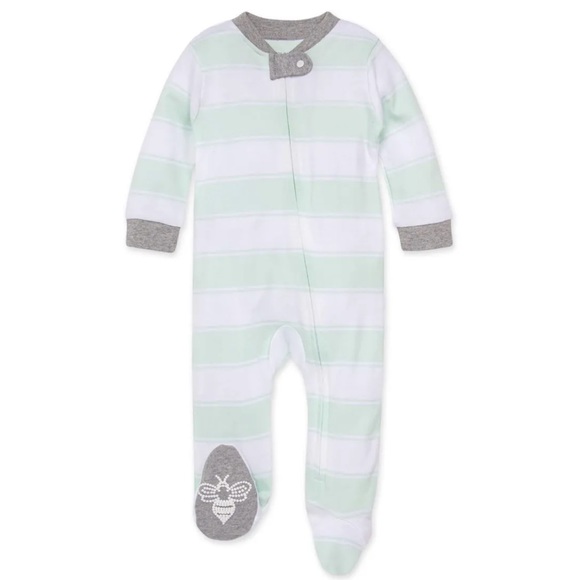 Burt's Bees Baby Other - Burt’s Bees Rugby Stripe Organic Loose Fit Footed Sleep and Play